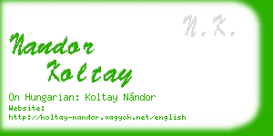 nandor koltay business card